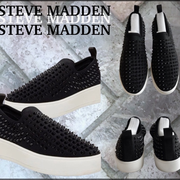BACK IN STOCK* STEVE MADDEN BAXON STUDDED SNEAKERS - Picture 2 of 7